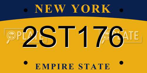2ST176 New York License Plate