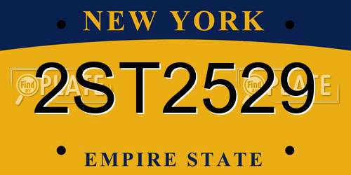 2ST2529 New York License Plate