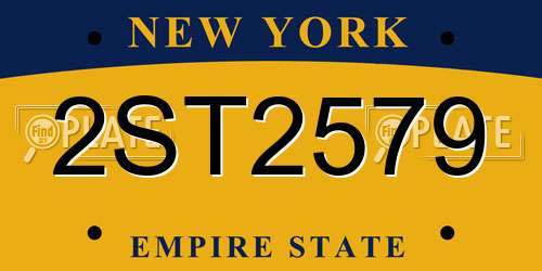2ST2579 New York License Plate