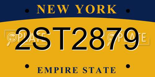 2ST2879 New York License Plate