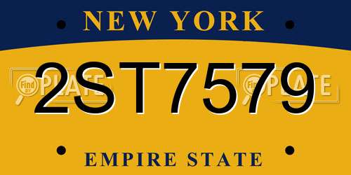 2ST7579 New York License Plate