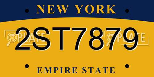 2ST7879 New York License Plate