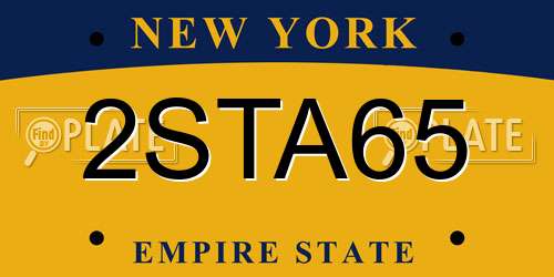2STA65 New York License Plate