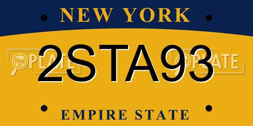 2STA93 New York License Plate