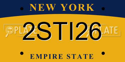 2STI26 New York License Plate