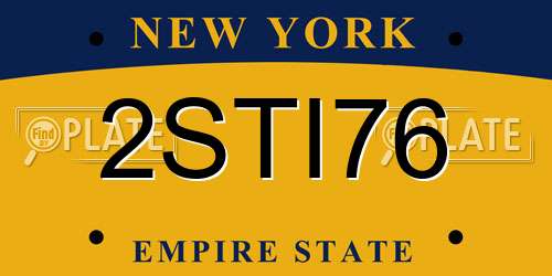 2STI76 New York License Plate
