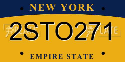 2STO271 New York License Plate