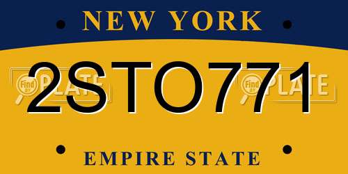 2STO771 New York License Plate