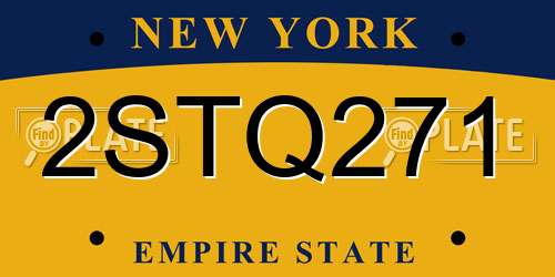 2STQ271 New York License Plate