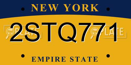 2STQ771 New York License Plate