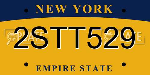 2STT529 New York License Plate