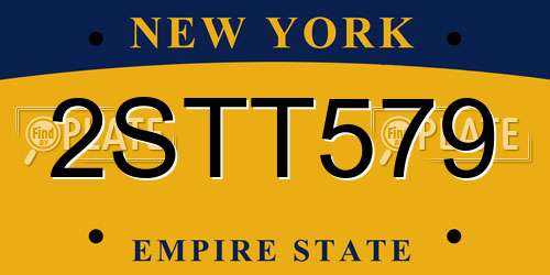2STT579 New York License Plate