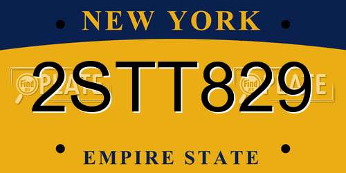 2STT829 New York License Plate