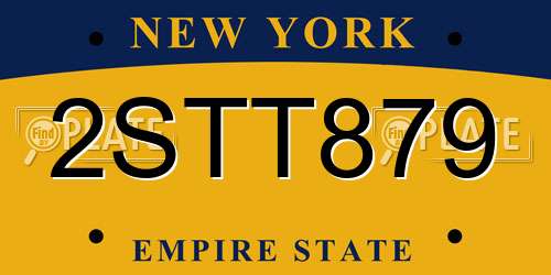 2STT879 New York License Plate