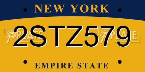 2STZ579 New York License Plate