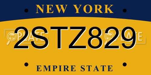 2STZ829 New York License Plate