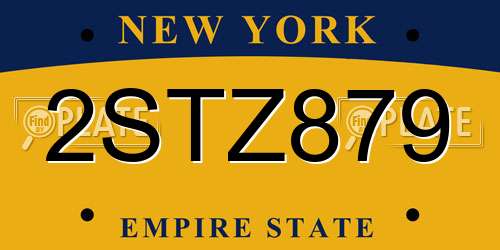 2STZ879 New York License Plate