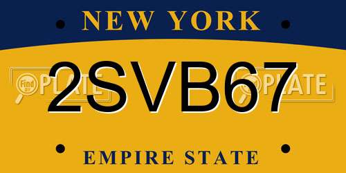 2SVB67 New York License Plate