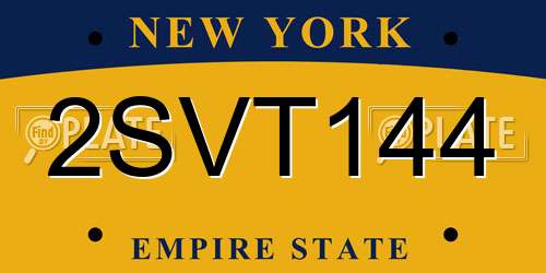2SVT144 New York License Plate