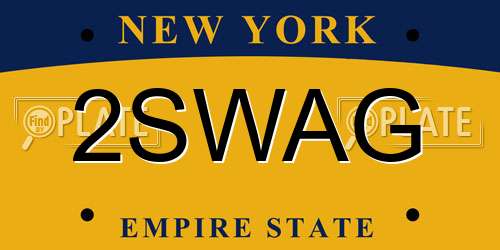 2SWAG New York License Plate