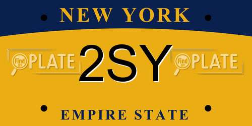 2SY New York License Plate