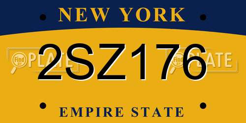 2SZ176 New York License Plate