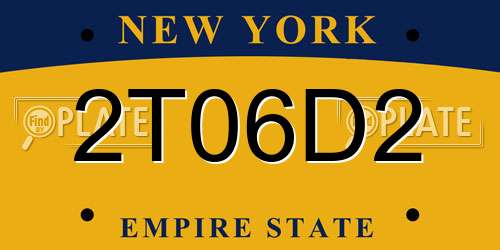2T06D2 New York License Plate
