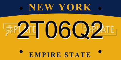 2T06Q2 New York License Plate