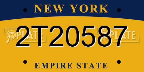 2T20587 New York License Plate