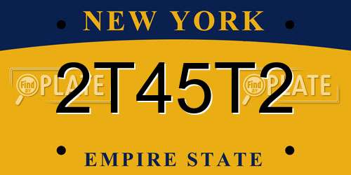 2T45T2 New York License Plate