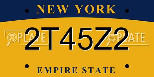 2T45Z2 New York License Plate