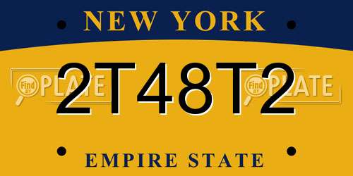 2T48T2 New York License Plate