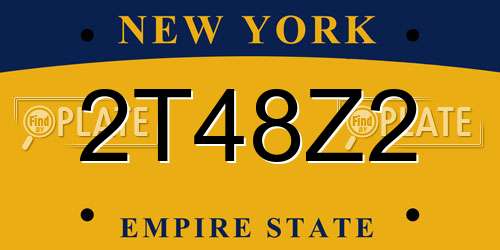 2T48Z2 New York License Plate