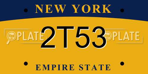 2T53 New York License Plate