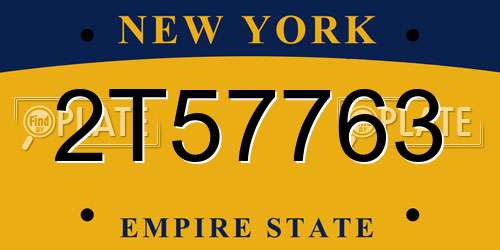 2T57763 New York License Plate