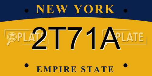 2T71A New York License Plate