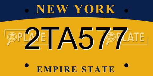 2TA577 New York License Plate