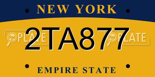 2TA877 New York License Plate