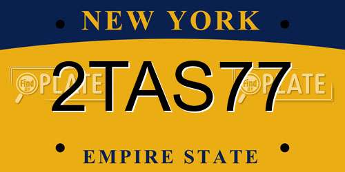 2TAS77 New York License Plate
