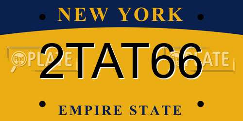 2TAT66 New York License Plate