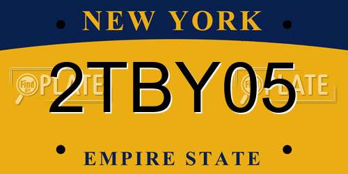 2TBY05 New York License Plate