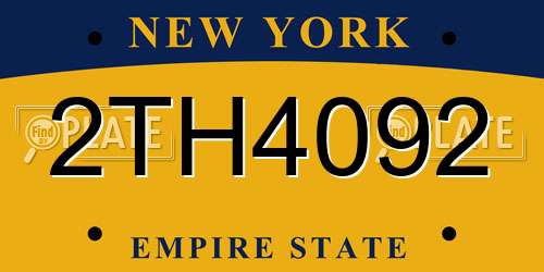2TH4092 New York License Plate