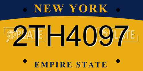2TH4097 New York License Plate