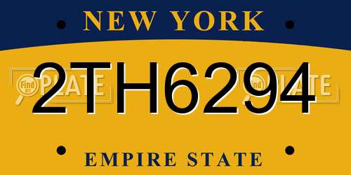 2TH6294 New York License Plate