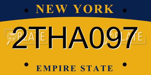 2THA097 New York License Plate