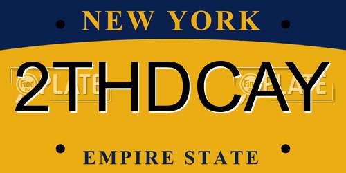 2THDCAY New York License Plate