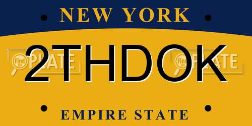 2THDOK New York License Plate