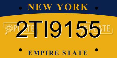 2TI9155 New York License Plate