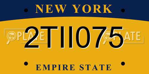 2TII075 New York License Plate