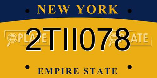 2TII078 New York License Plate